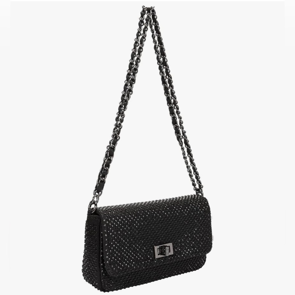 Black Sparkling Rhinestone Shoulder Bag